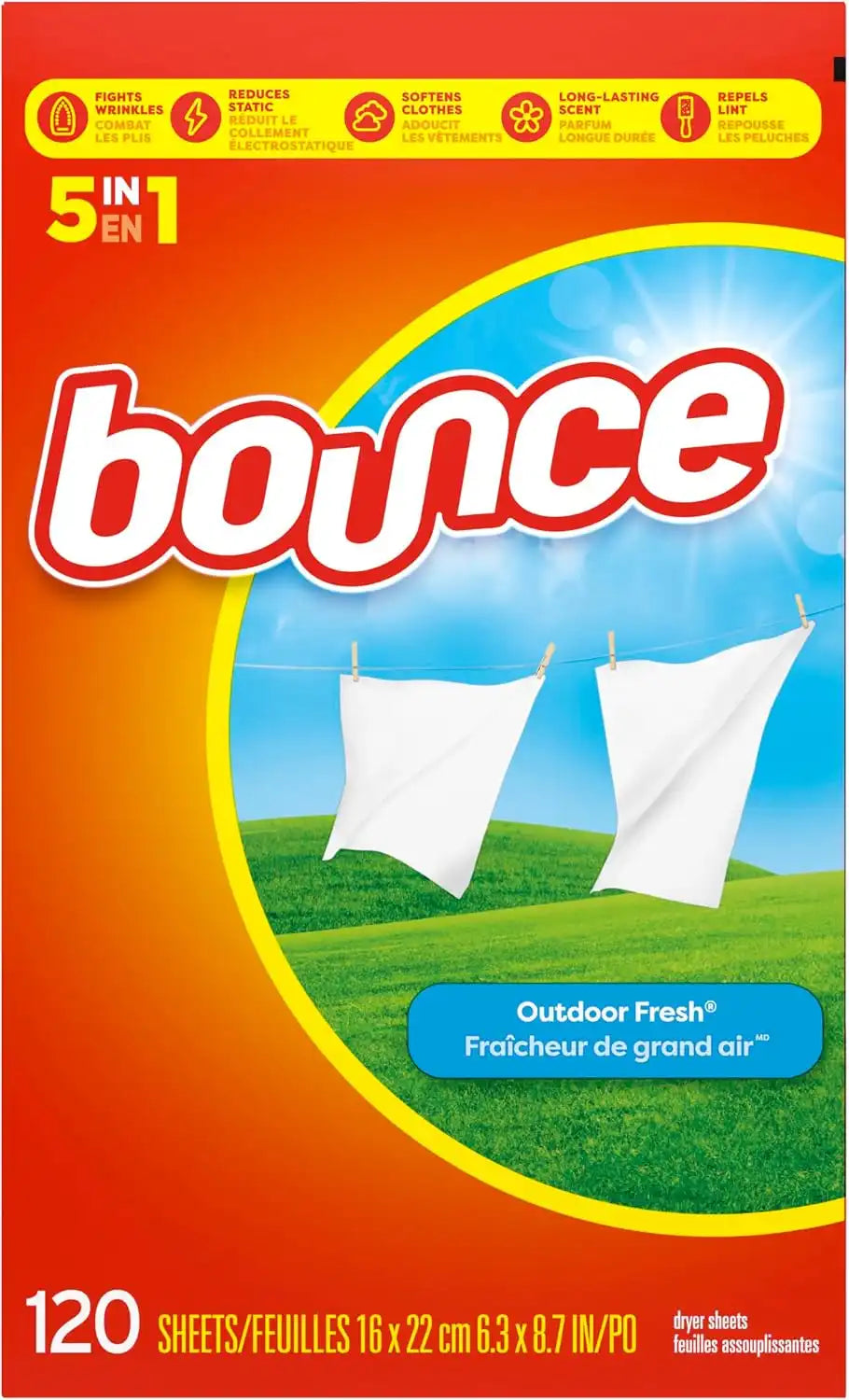 Bounce laundry fabric softener, Sheets Only, 120ct