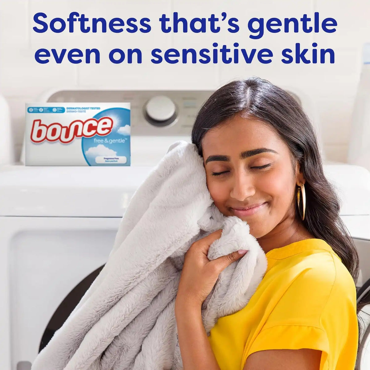 Bounce Fabric Softener Dryer Sheets, Free and Gentle for Sensitive Skin, Unscented, 120ct