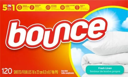 Bounce Fabric Softener Sheets, Fresh Linen Scent,120 Count (Pack of 6)