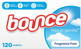 Bounce Fabric Softener Dryer Sheets, Free and Gentle for Sensitive Skin, Unscented, 120ct