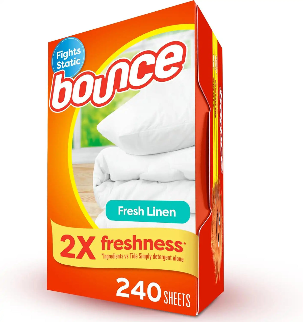 Bounce Dryer Sheets Laundry Fabric Softener, Fresh Linen Scent, 240 Count