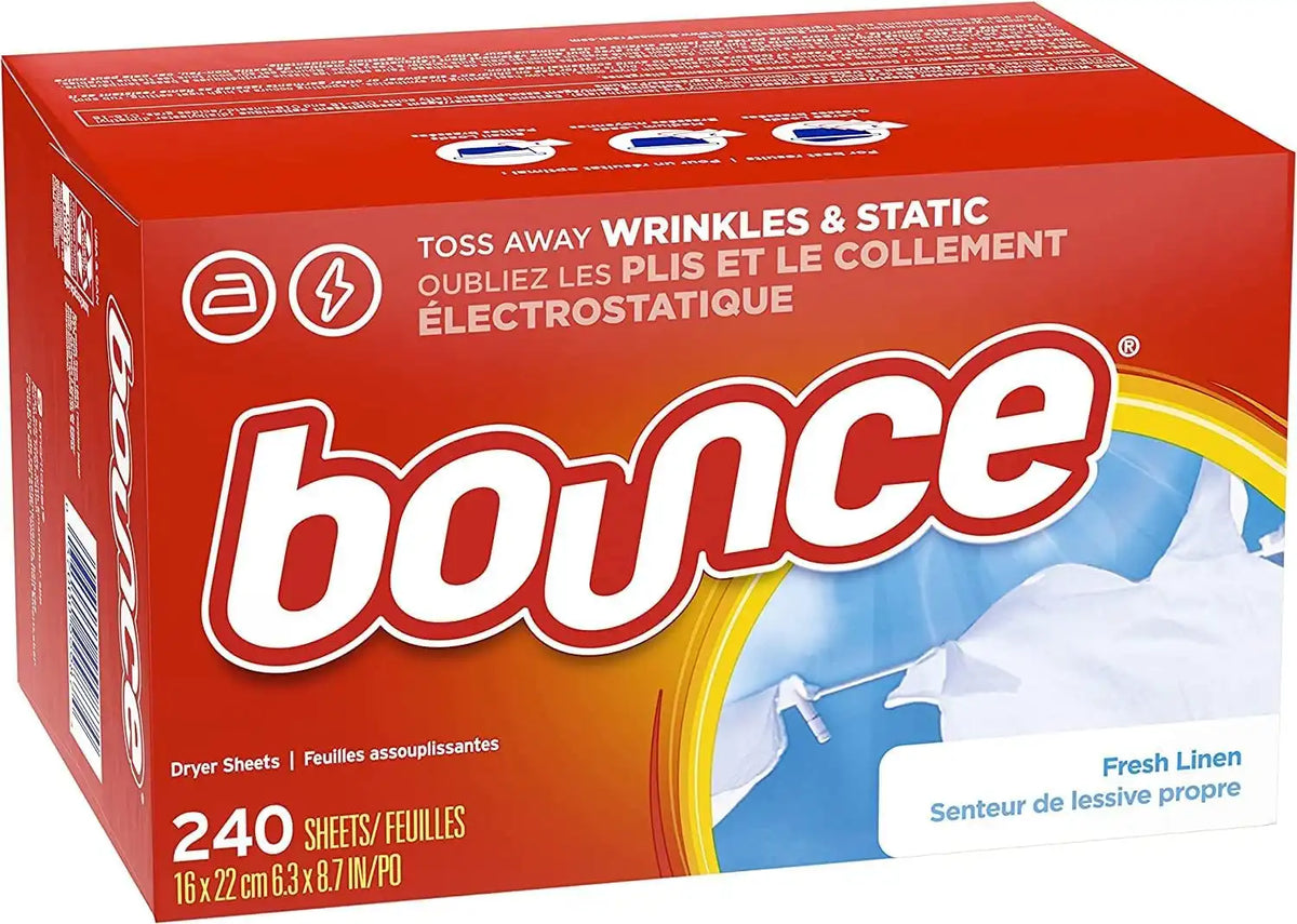 Bounce Fabric Softener Sheets, Fresh Linen Scent, 240 Count (Pack of 2)