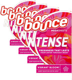 Bounce Intense Dryer Sheets, Vibrant Bloom, Scent Boosting Dryer Sheet Formulated to Fight Wrinkles and Static, 80 Count (Pack of 4)