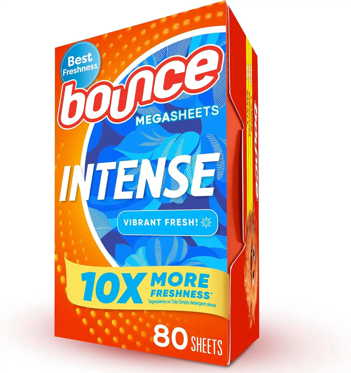 Bounce Intense Dryer Sheets, Vibrant Fresh, 80 Count, Scent Boosting Dryer Sheet