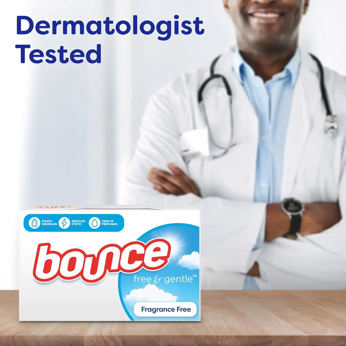 Bounce Free & Gentle Dryer Sheets, Unscented, 240 Count (Pack of 4)