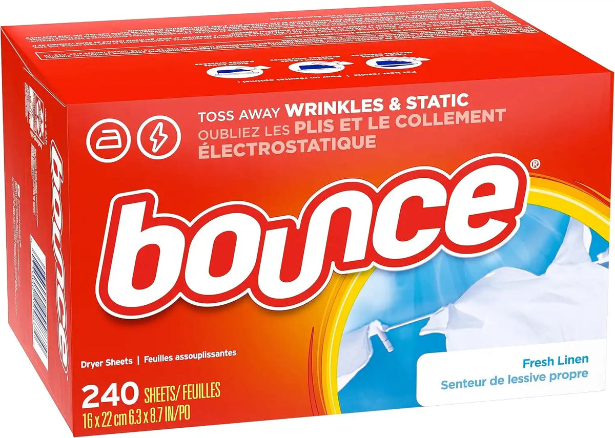 Bounce Fabric Softener Sheets, Fresh Linen Scent, 240 Count (Pack of 2)
