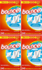 Bounce Fabric Softener Sheets,Outdoor Fresh Scent,240 Count (Pack of 4)
