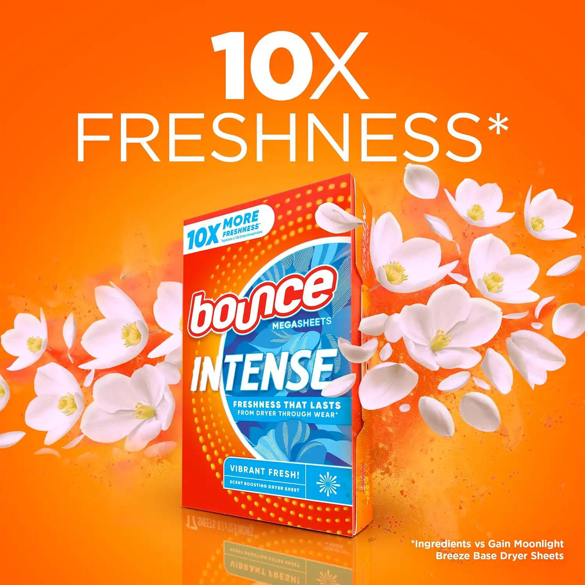 Bounce Intense Dryer Sheets, Vibrant Fresh, 80 Count, Scent Boosting Dryer Sheet