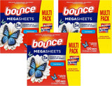 Bounce Mega Dryer Sheets, Fresh Breeze, 130 Count, Mega Fabric Softener Sheets with Static Control, Wrinkle Reduction, Extra Softness, Lasting Scent, Repels Lint (Pack of 3)